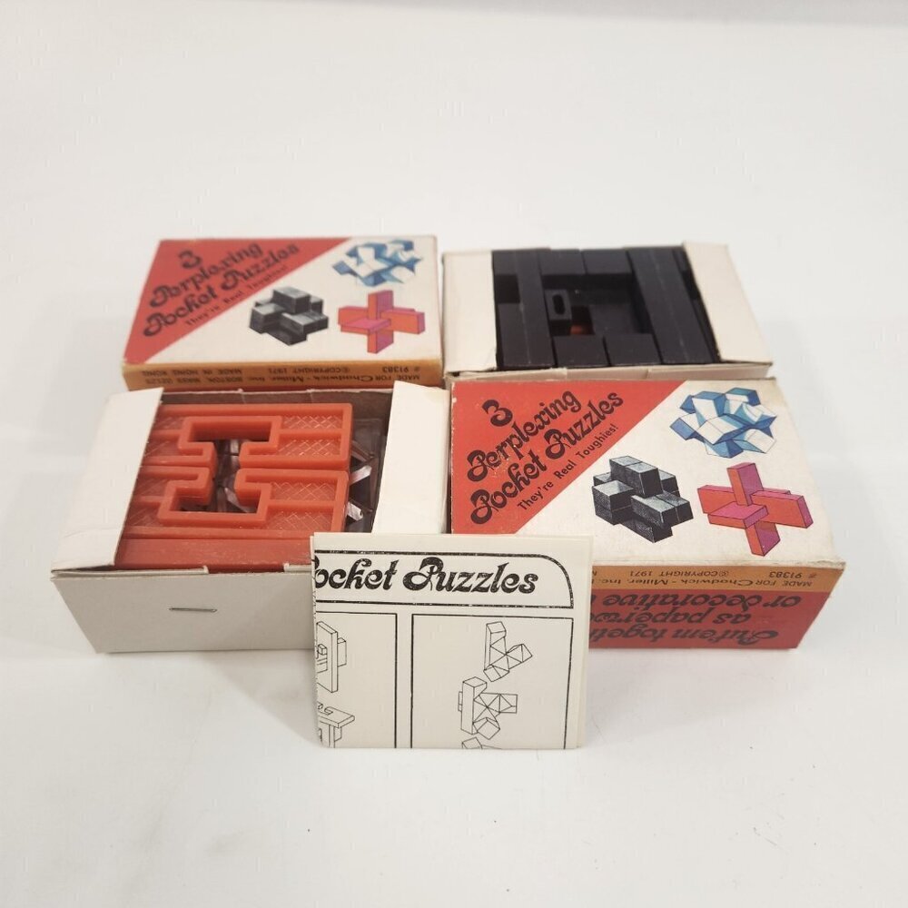 Chadwick Miller Pocket Perplexing Puzzles Lot of 2 Vtg 1971 Games 91383